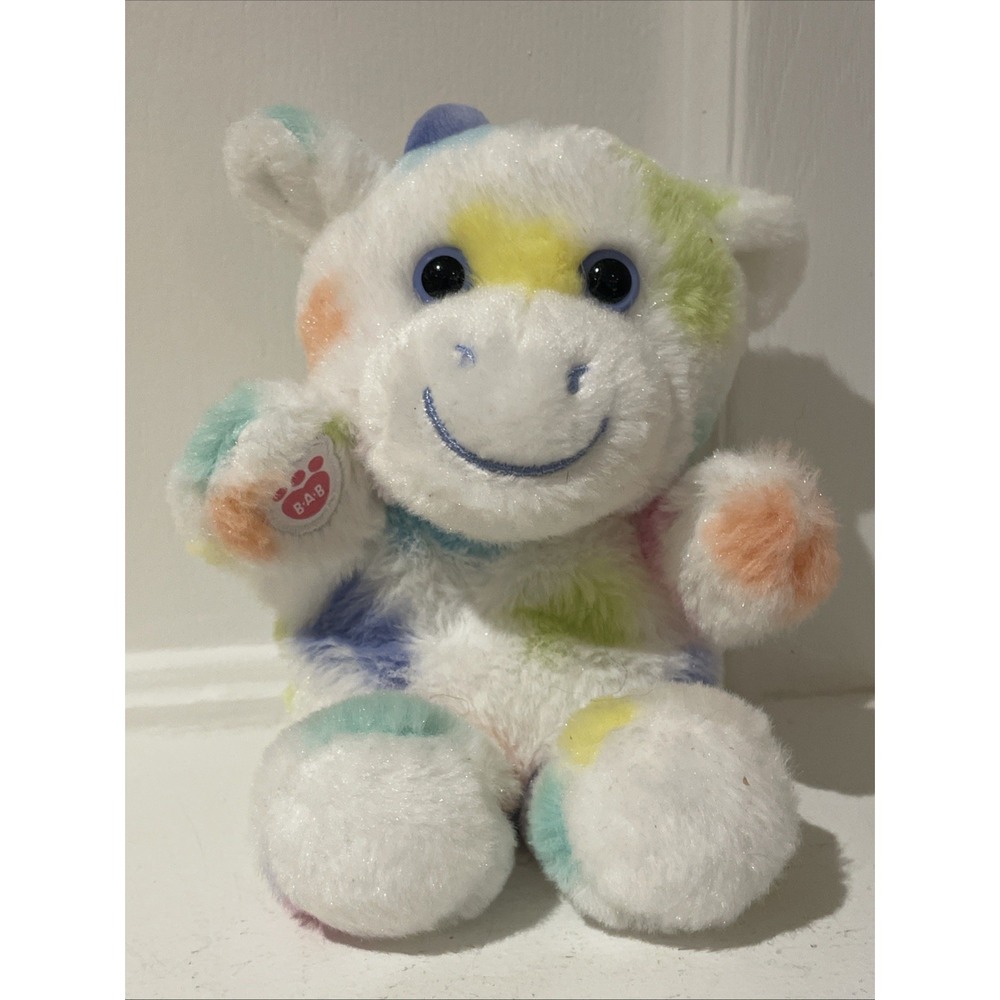 Build A Bear Mini Beans Pastel Splatter Plush Cow